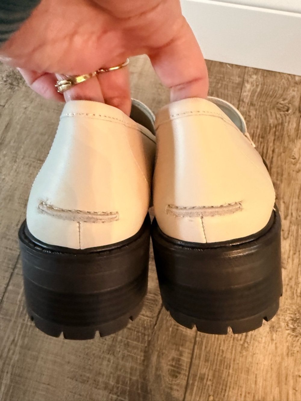 Sam Edelman Taelor Chunky Leather Loafers NWOB Cream Size 9 - Picture 3 of 7